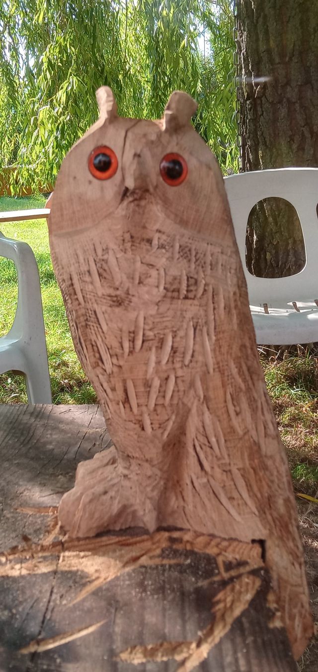 Eule aus Holz
